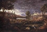 Nicolas Poussin Stormy Landscape with Pyramus and Thisbe oil painting artist